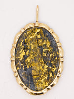 14k BLACK Gold Quartz Pendant RARE