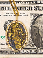 14k BLACK Gold Quartz Pendant RARE