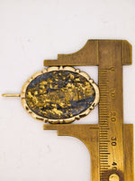 14k BLACK Gold Quartz Pendant RARE