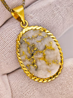18K 16:1 mine Gold Quartz Pendant