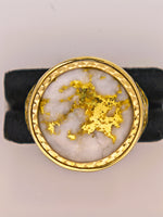 9ct 16to1 Mine Round Gold Quartz Ring GEM-Grade