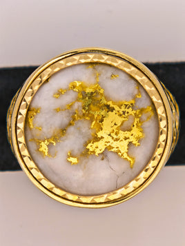9ct 16to1 Mine Round Gold Quartz Ring GEM-Grade