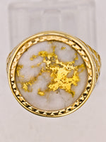 9ct 16to1 Mine Round Gold Quartz Ring GEM-Grade