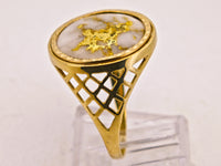 9ct 16to1 Mine Round Gold Quartz Ring GEM-Grade