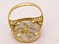 9ct 16to1 Mine Round Gold Quartz Ring GEM-Grade