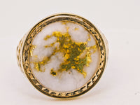 9ct 16to1 Mine Round Gold Quartz Ring GEM-Grade