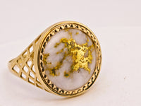 9ct 16to1 Mine Round Gold Quartz Ring GEM-Grade
