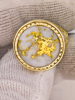 9ct 16to1 Mine Round Gold Quartz Ring GEM-Grade