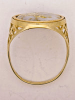 9ct 16to1 Mine Round Gold Quartz Ring GEM-Grade