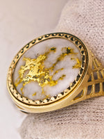 9ct 16to1 Mine Round Gold Quartz Ring GEM-Grade