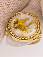 9ct 16to1 Mine Round Gold Quartz Ring GEM-Grade