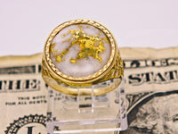 9ct 16to1 Mine Round Gold Quartz Ring GEM-Grade