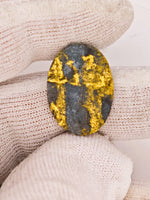 8.67ct Black Oval Gold Quartz Cabochon GRAIL