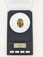 8.67ct Black Oval Gold Quartz Cabochon GRAIL