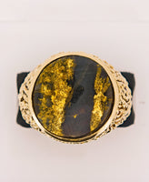 10K 11.20ct Black Gold in Quartz Ring