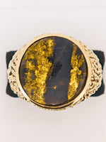10K 11.20ct Black Gold in Quartz Ring