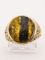 10K 11.20ct Black Gold in Quartz Ring