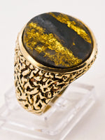 10K 11.20ct Black Gold in Quartz Ring