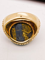 10K 11.20ct Black Gold in Quartz Ring