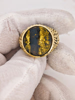 10K 11.20ct Black Gold in Quartz Ring