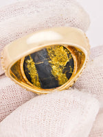 10K 11.20ct Black Gold in Quartz Ring