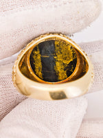 10K 11.20ct Black Gold in Quartz Ring