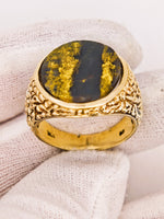 10K 11.20ct Black Gold in Quartz Ring
