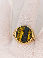 10K 11.20ct Black Gold in Quartz Ring