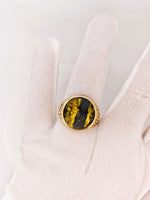 10K 11.20ct Black Gold in Quartz Ring