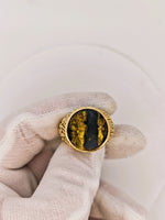 10K 11.20ct Black Gold in Quartz Ring