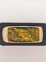 14K Vintage Black Gold Quartz Ring
