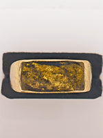 14K Vintage Black Gold Quartz Ring