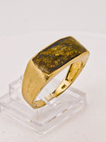 14K Vintage Black Gold Quartz Ring