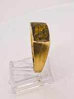 14K Vintage Black Gold Quartz Ring
