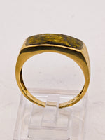 14K Vintage Black Gold Quartz Ring