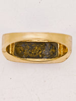 14K Vintage Black Gold Quartz Ring