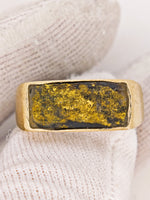 14K Vintage Black Gold Quartz Ring