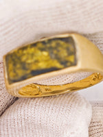 14K Vintage Black Gold Quartz Ring