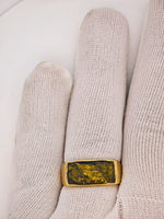 14K Vintage Black Gold Quartz Ring