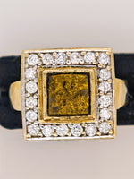 9ct Black Gold Quartz & Diamond Accent Ring