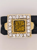 9ct Black Gold Quartz & Diamond Accent Ring