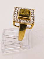 9ct Black Gold Quartz & Diamond Accent Ring