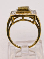 9ct Black Gold Quartz & Diamond Accent Ring