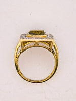 9ct Black Gold Quartz & Diamond Accent Ring