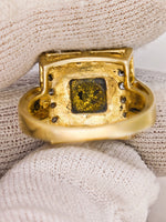 9ct Black Gold Quartz & Diamond Accent Ring