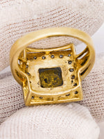 9ct Black Gold Quartz & Diamond Accent Ring