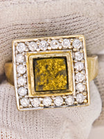 9ct Black Gold Quartz & Diamond Accent Ring