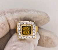 9ct Black Gold Quartz & Diamond Accent Ring