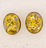 14K Oval Gold Quartz Earrings 16:1 Mine