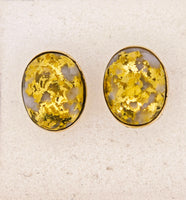 14K Oval Gold Quartz Earrings 16:1 Mine
